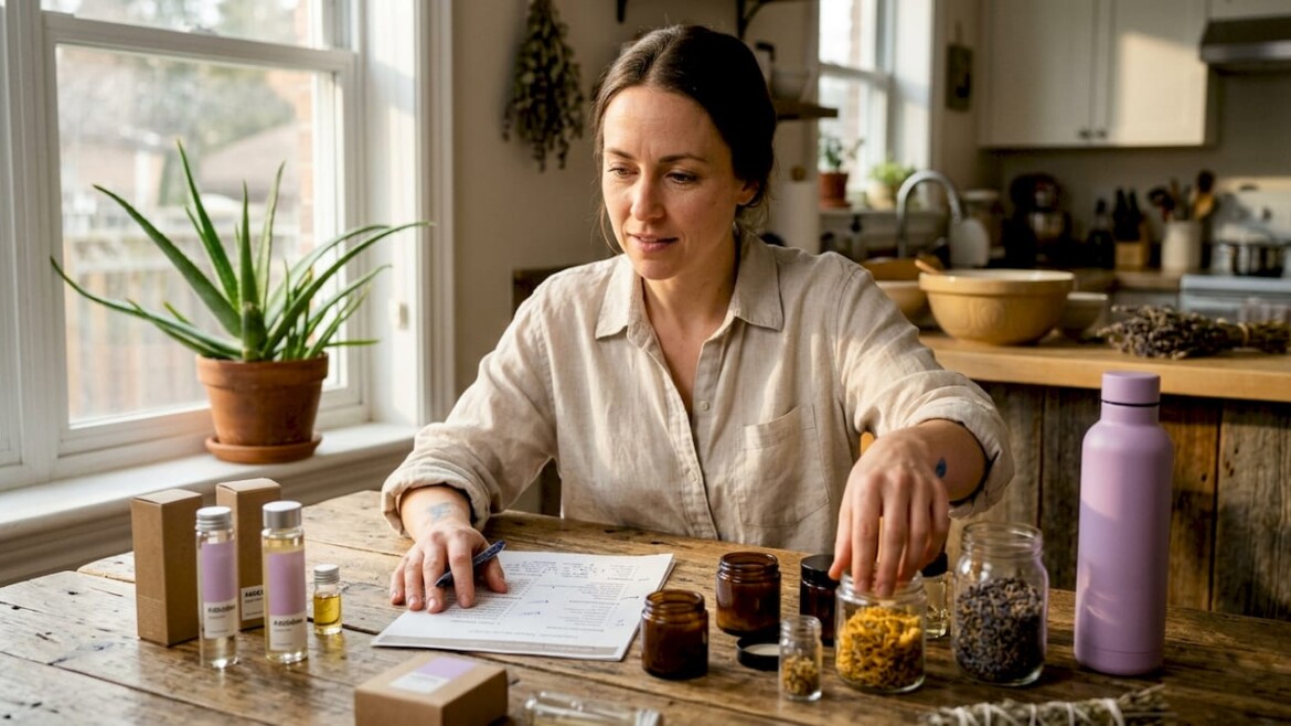 Formulator reviewing ethical skincare ingredients
