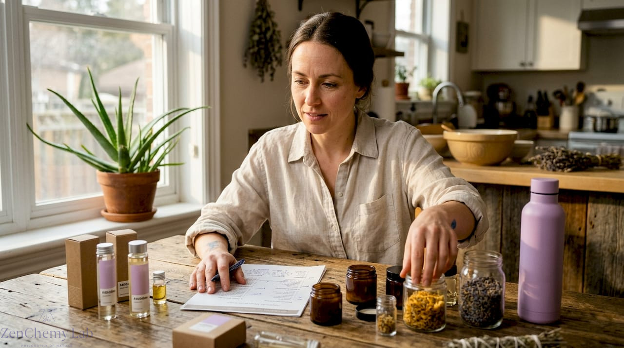 Formulator reviewing ethical skincare ingredients