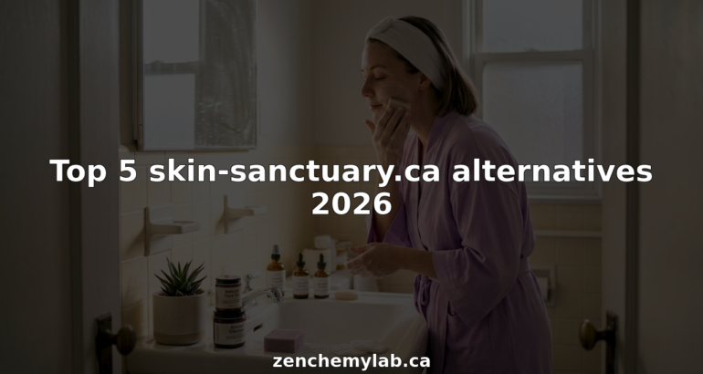 Woman using natural skincare products at home sink