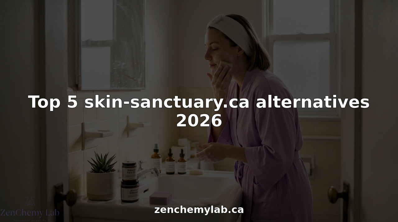 Woman using natural skincare products at home sink