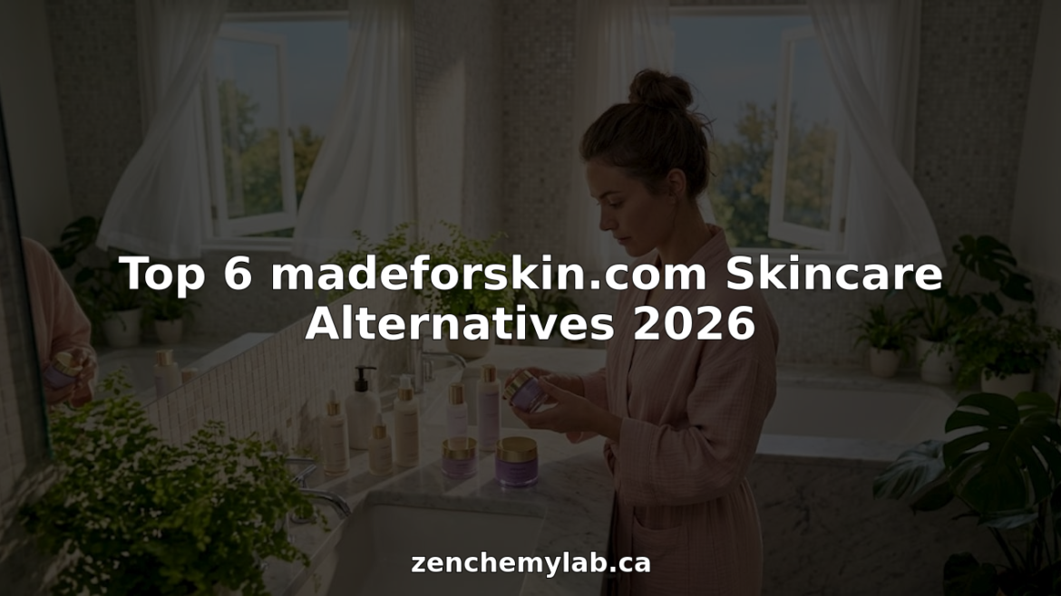 Woman comparing skincare products at bathroom counter