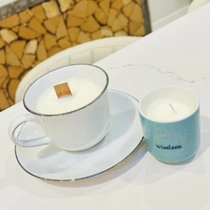 Soy wax candles in jars to keep.