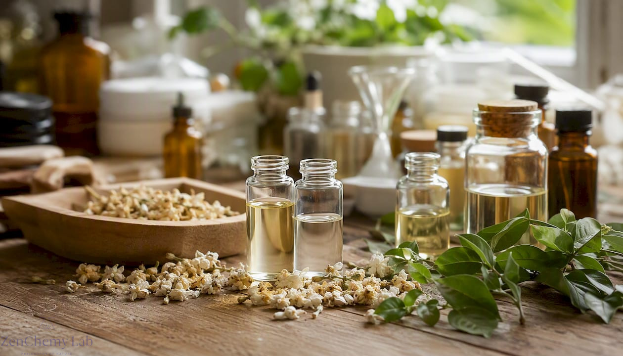 Glass vials with natural skincare preservative ingredients