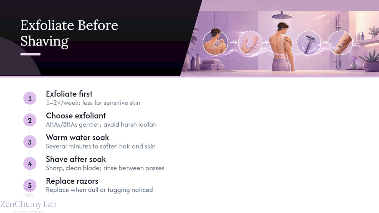 Diagram of exfoliation and shaving sequence and frequency