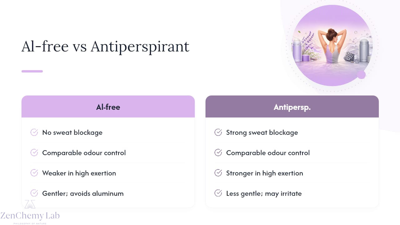 Feature comparison chart of deodorant types