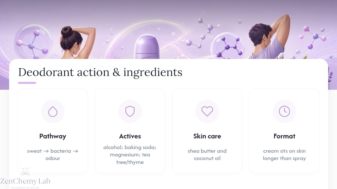 Deodorant ingredients and format comparison