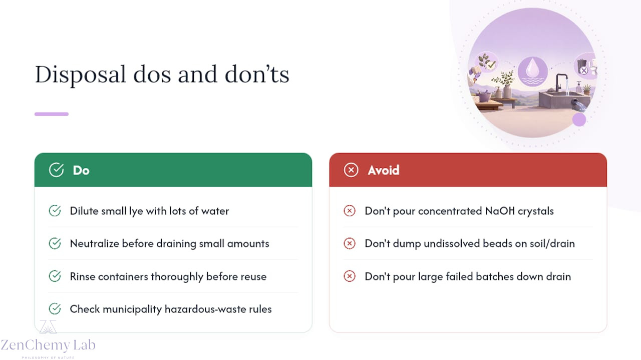 Environmental considerations and disposal of sodium hydroxide solutions — overview diagram
