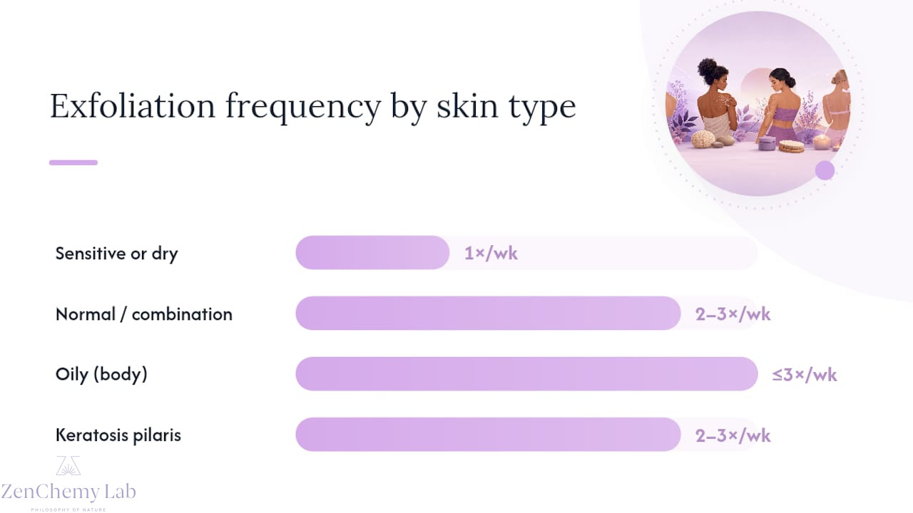 Adjusting frequency by skin type and body area — overview diagram